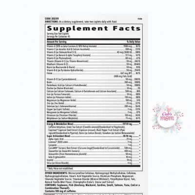 Multivitamin tổng hợp GNC - Vitamin chuyển hóa năng lượng – vừa khỏe vừa đẹp - Mẫu mới